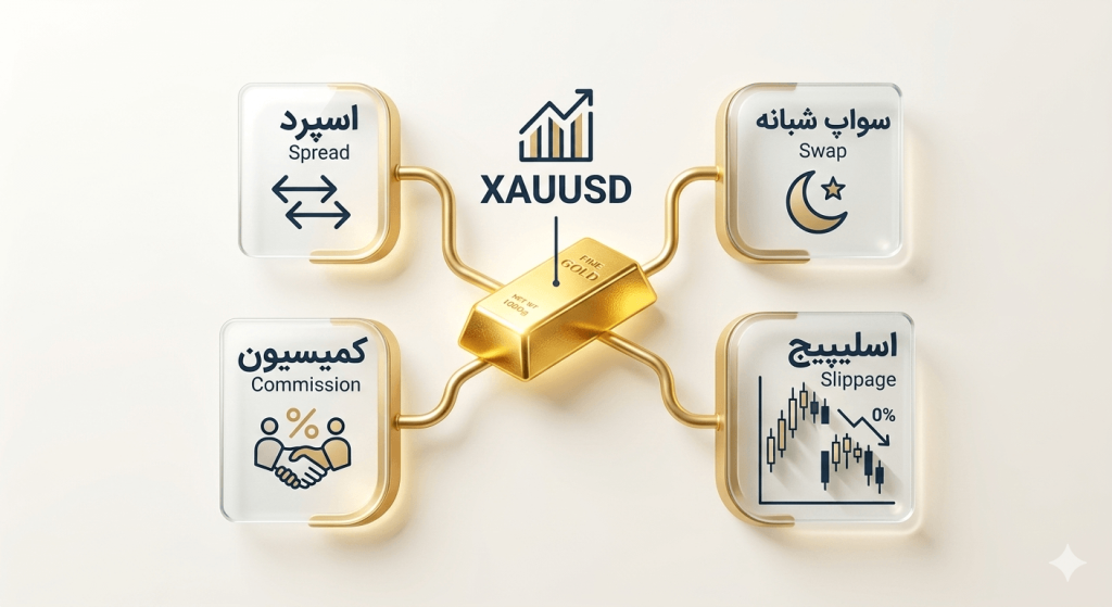 هزینه واقعی معامله طلا (XAUUSD) در آرون گروپس